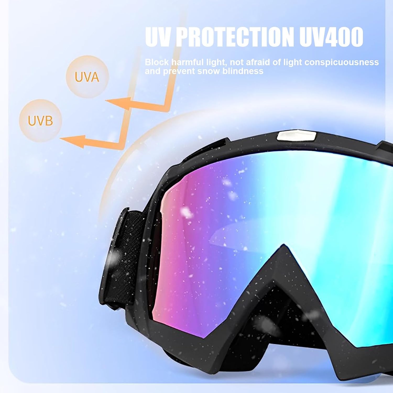 Motorcycle Goggles with Face Mask, Windproof Dirt Bike Racing Ski Goggles Protective Safety Glasses with Balaclava