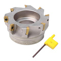 90 Degree Indexable Face Mill with 8 Pcs Carbide Inserts, 4" Cutting Diameter