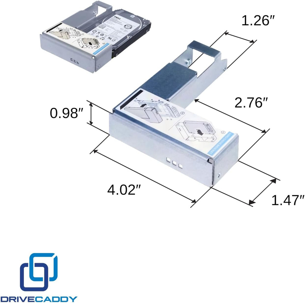 DRIVECADDY 4-Pack 2.5" to 3.5" LFF Tray Adapter - fits Dell PowerEdge