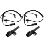 Front Rear ABS Wheel Speed Sensors for Dodge Ram 1500 2010