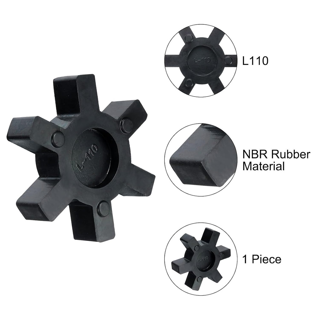 uxcell L110 Jaw Coupling Insert, Flexible Solid Type NBR Rubber Jaw Coupling Center Inserts for L Jaw Coupling L-Jaw Coupler Set, Black, Red