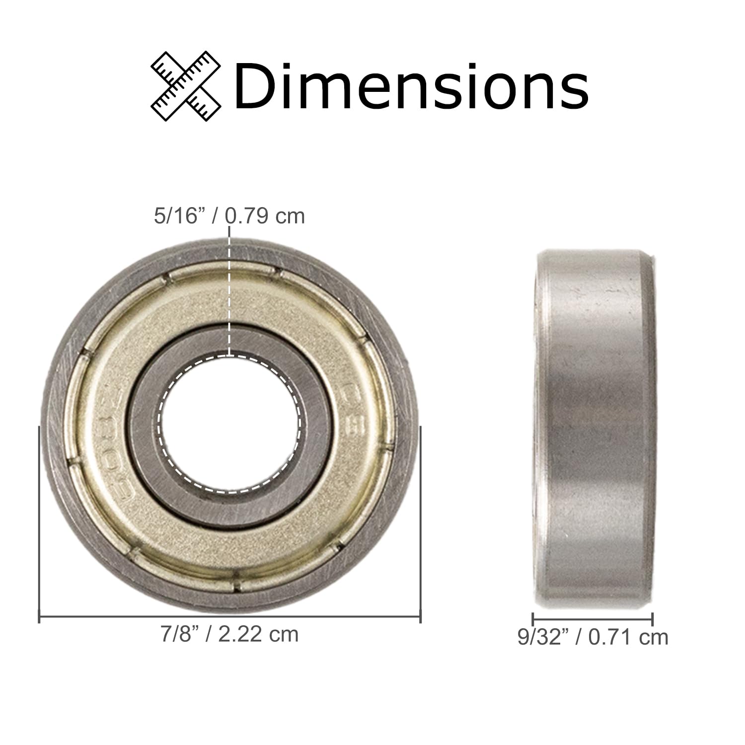 608ZZ (608Z) Shielded Steel Wheel Bearings - Replacement fits Drive, Jazzy, Pride, Jet, Quicky, Mobility Scooter