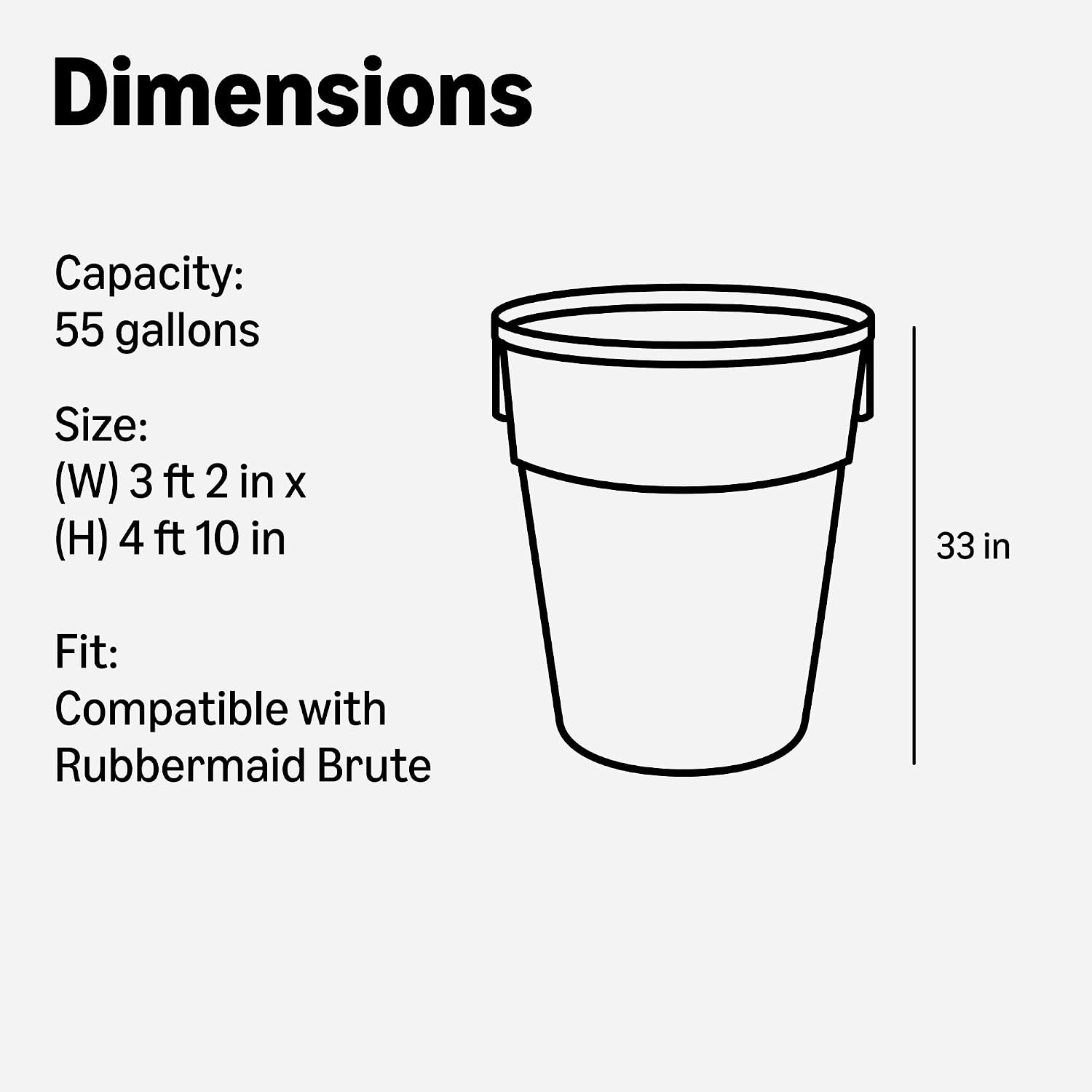 55 Gallon Trash Bags, Heavy-Duty Construction, Leak Resistant, Unscented, Clear, 50 Count (Previously