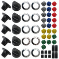 Icelily Electrical Stove Knob Kit for TJ KN002 and 61201, Universal Oven Control Knobs Set with Burner Dials for Range