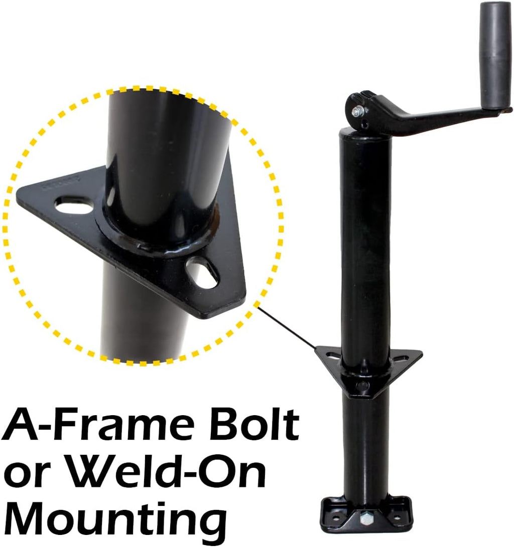 70159 14" Lift A-Frame Mount Trailer Jack with Top Wind - 2000 lbs. Capacity