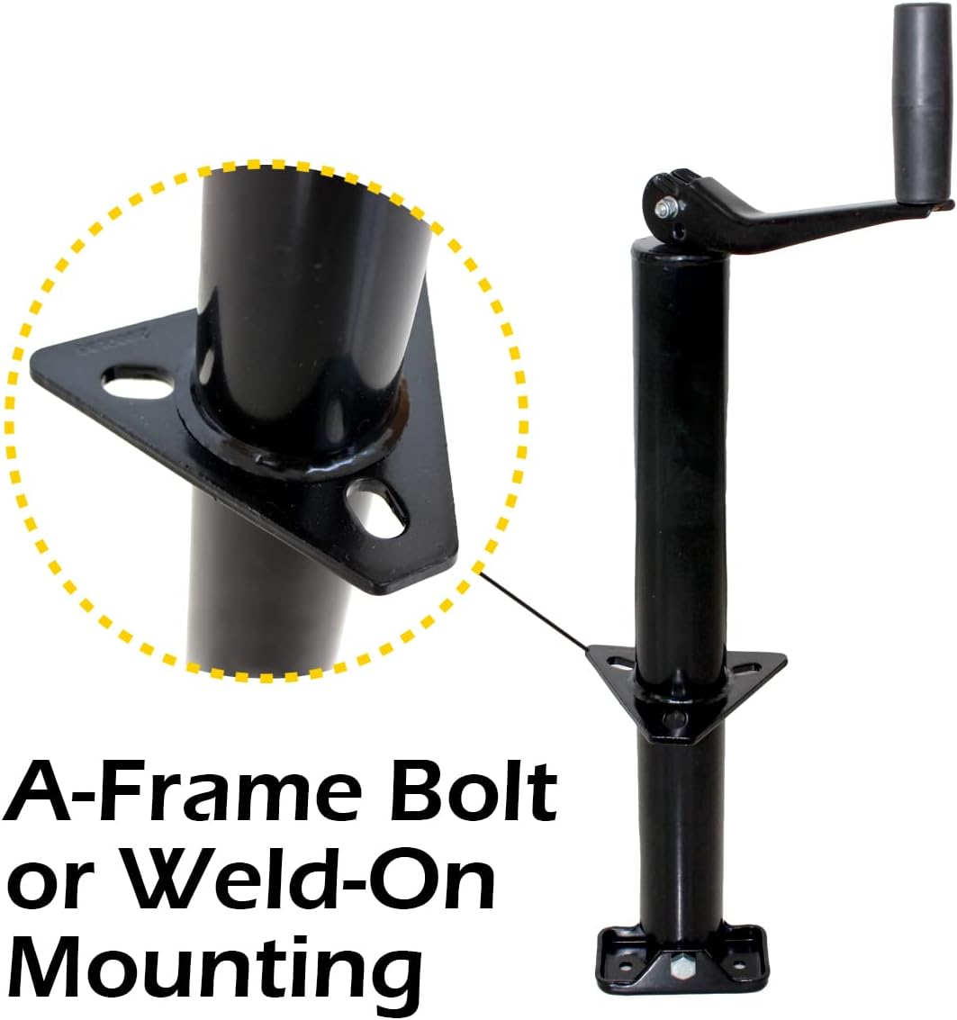 70159 14" Lift A-Frame Mount Trailer Jack with Top Wind - 2000 lbs. Capacity