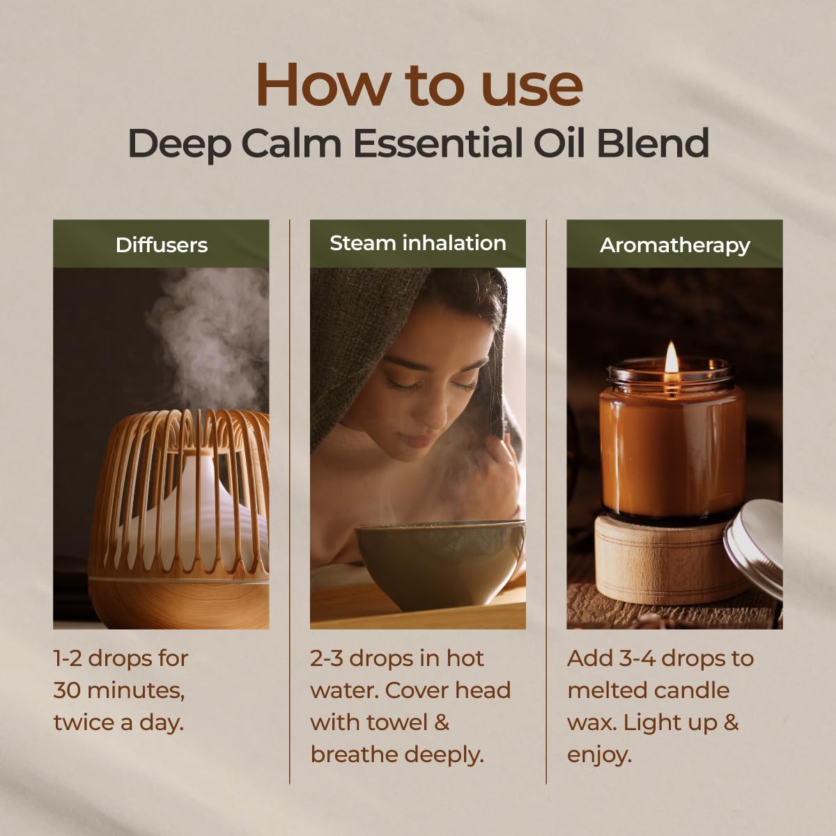 Deep Calm Essential Oil Blend for Relaxation & Emotional Balance - 0.34 fl oz - Calm Aromatherapy Oils for Diffusers