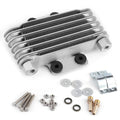 Engine Oil Cooler Kit, Aluminum 6 Row Universal Motorcycle Cooling Radiator
