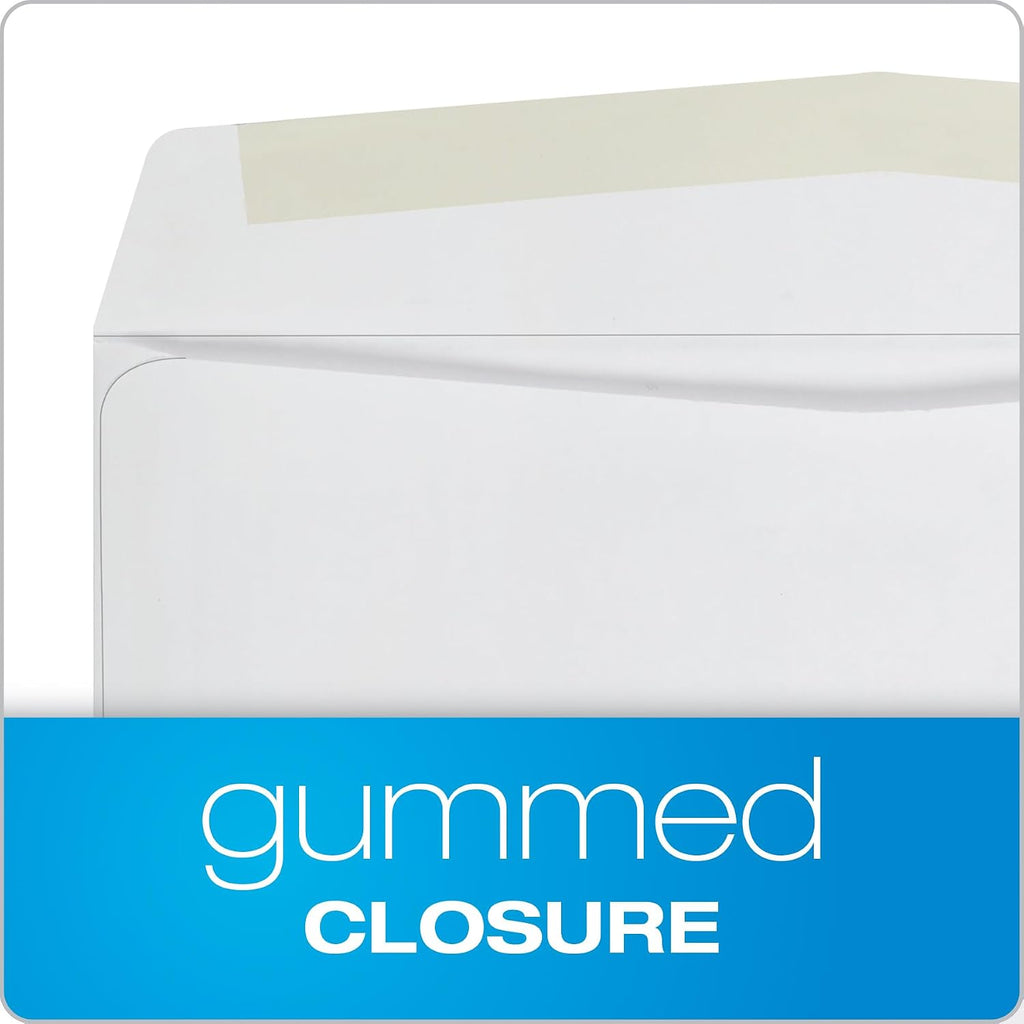 #10 Envelopes, Letter Size White Mailing Envelopes, 4-1/8x9-1/2 Inch, No Window Business Envelopes, Gummed Closure