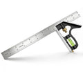 12 Inch Combination Square, Adjustable Carpenter Square with Stainless Steel Ruler and Aluminum Head, Metric and Inch