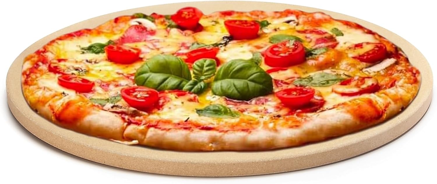 Pizza Stone For Grill and Oven, 16.5" Round Pizza Tile