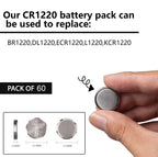 CR1220 3V Lithium Battery CR 1220 Button Cell Battery(60 Pack)