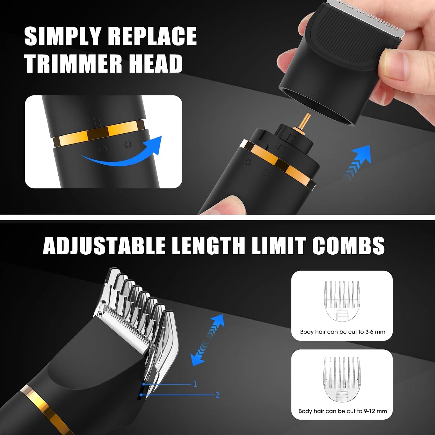 Manscape Body Trimmer for Men, 3 in 1 Men's Grooming Kit with Pubic/Nose Hair Trimmer & Ball Shaver for