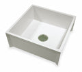 Mustee 24" x 24" x 10" White Mop Sink, 10" Bowl Depth, Durastone