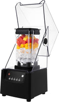 Commercial Blender, 2200W 1.8L/0.48Gal Soundproof Blender Smoothie Blenders Machine with 5 Preset Time options &