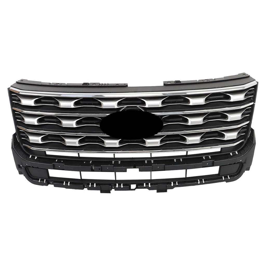SEBLAFF Silver Coated Front Bumper Grille Upper Grill Replacement for 2016 2017 Explorer FB5Z8200AC