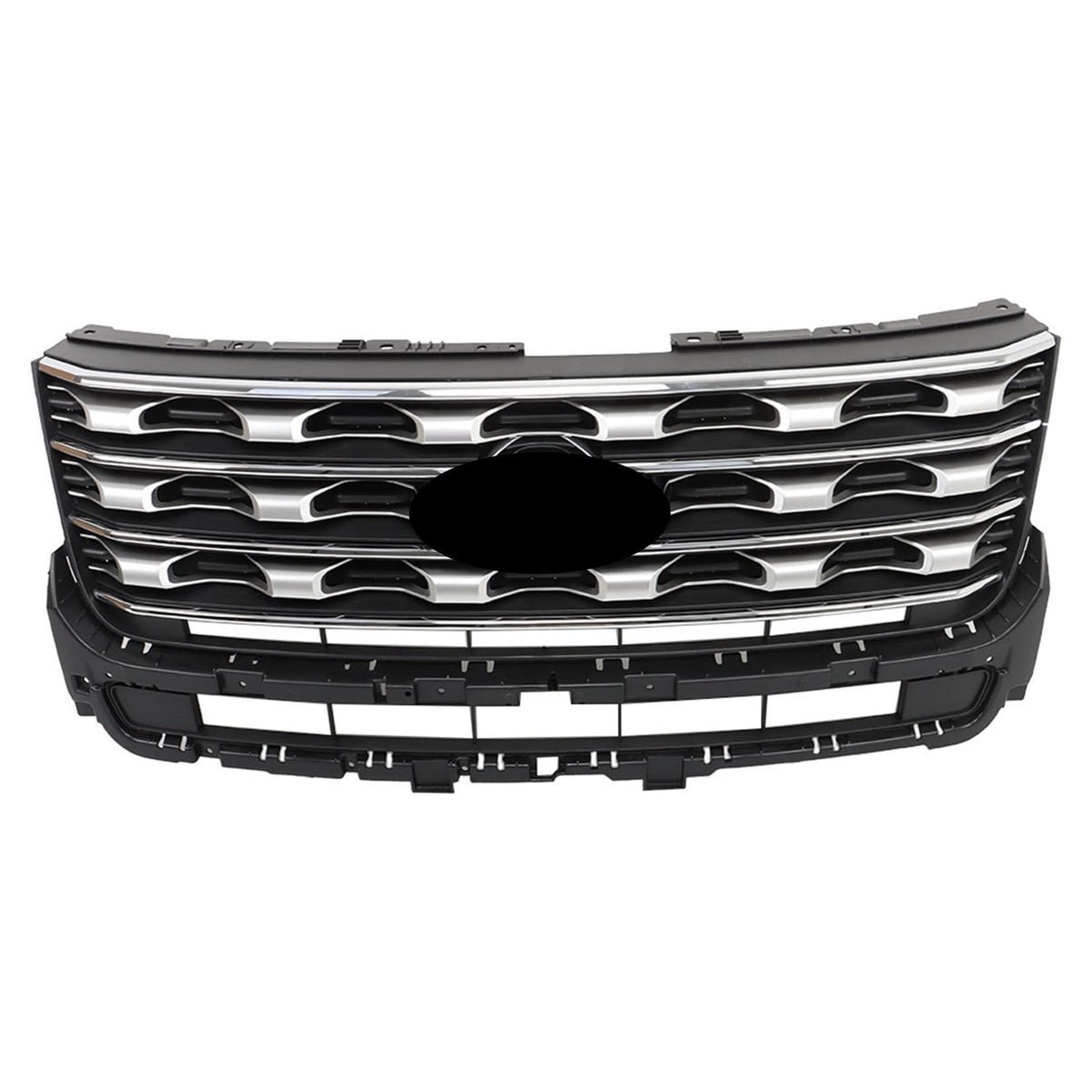 SEBLAFF Silver Coated Front Bumper Grille Upper Grill Replacement for 2016 2017 Explorer FB5Z8200AC