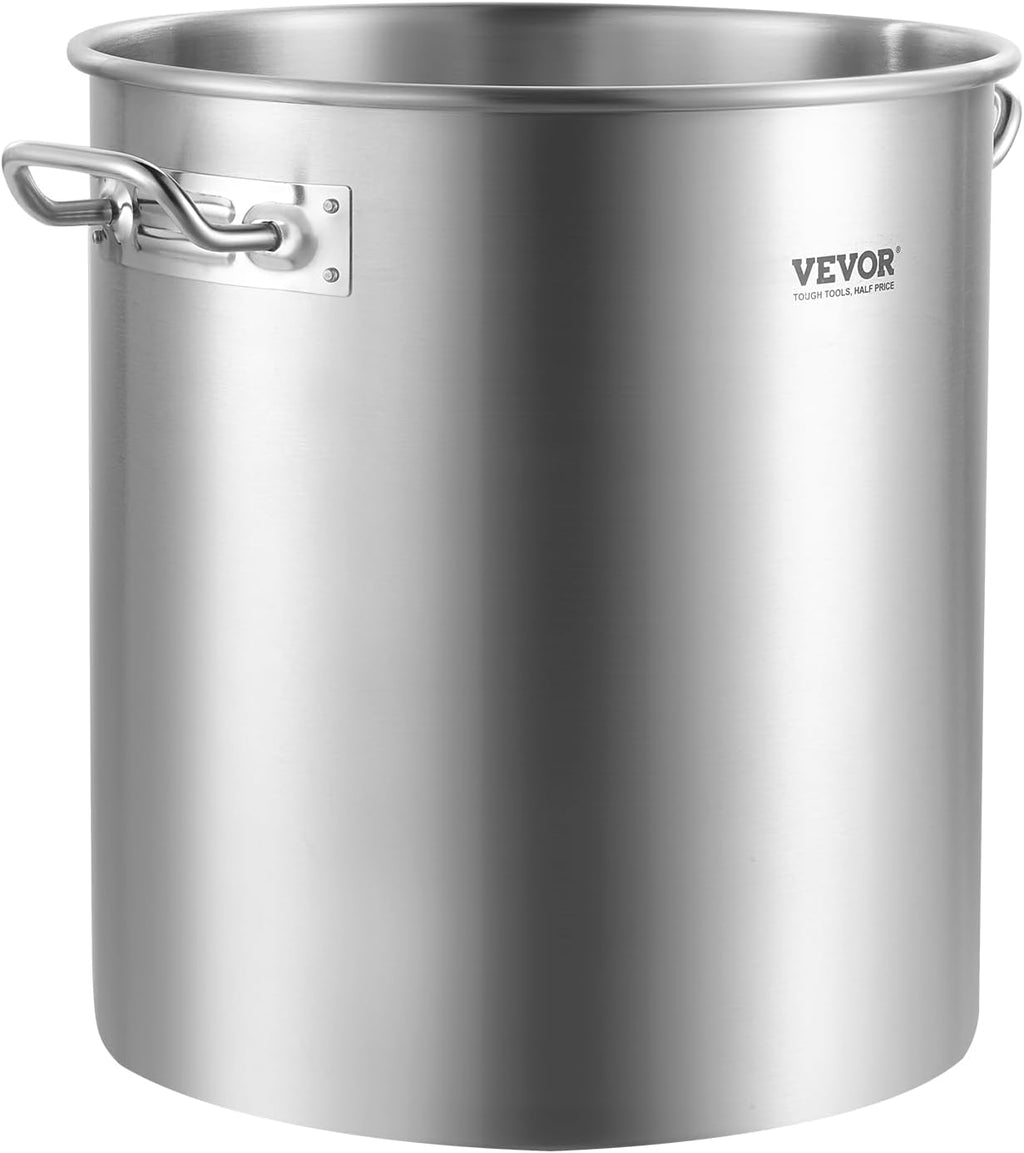 Stainless Steel Stockpot, 42 Quart Large Cooking Pots, Cookware Sauce Pot with Strainer, Lid, and Handle, Heavy Duty
