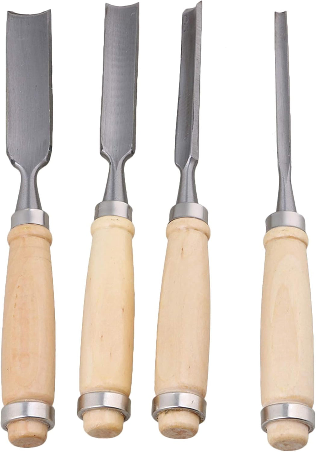 Carbon Steel Carving Firmer Gouge Semicircle Wood Chisel Set DIY Woodworking Handle Carpentry Tools Pack of 4