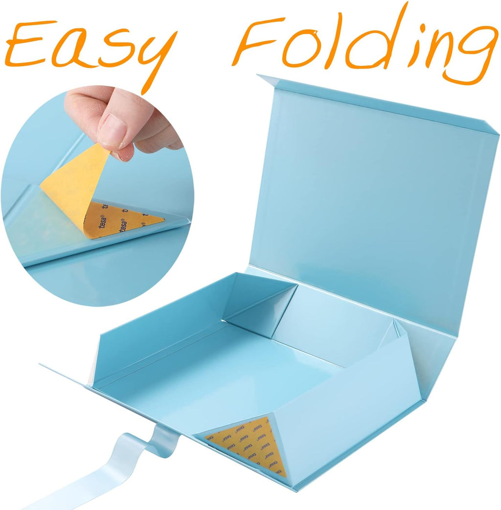 Large Baby Blue Gift Box with Lid for Present 13x9.7x3.4 Inches