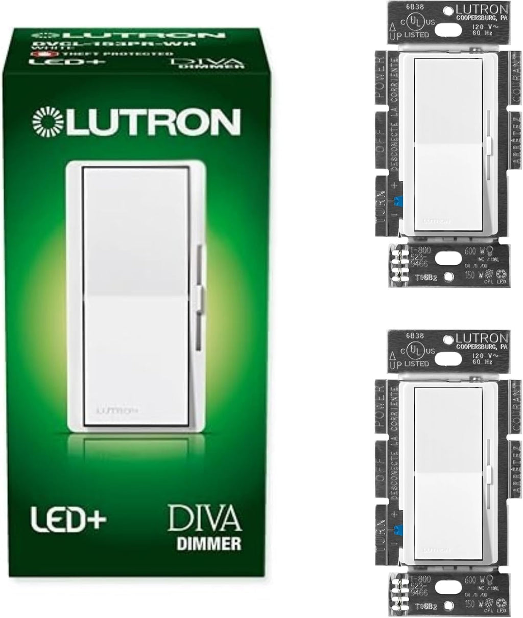 Lutron Diva LED+ Dimmer Switch, Paddle Dimmer, Single Pole/3-way