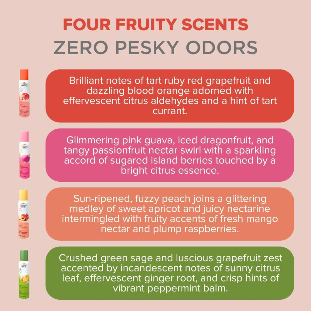 Air Freshener Spray, Assorted Fragrances, 3 Ounce, Pack of 4