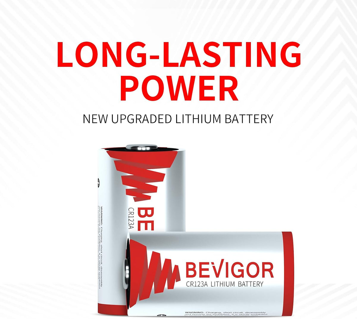CR123A 3V Lithium Battery 8 Pack, 1500mAh Camera CR123A Battery, 123A Lithium Batteries for Home Security Senso