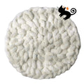 Cat Kneading Mat, Handmade Round Cushion Bed Pad Kittens (White,M)