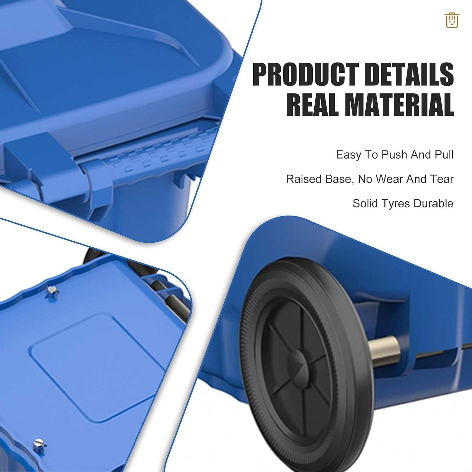 30L 50L 100L 120L 240L Outdoor Trash Can Wheeled Garbage Can with Lid, Residential Commercial Trash Can for Backyard