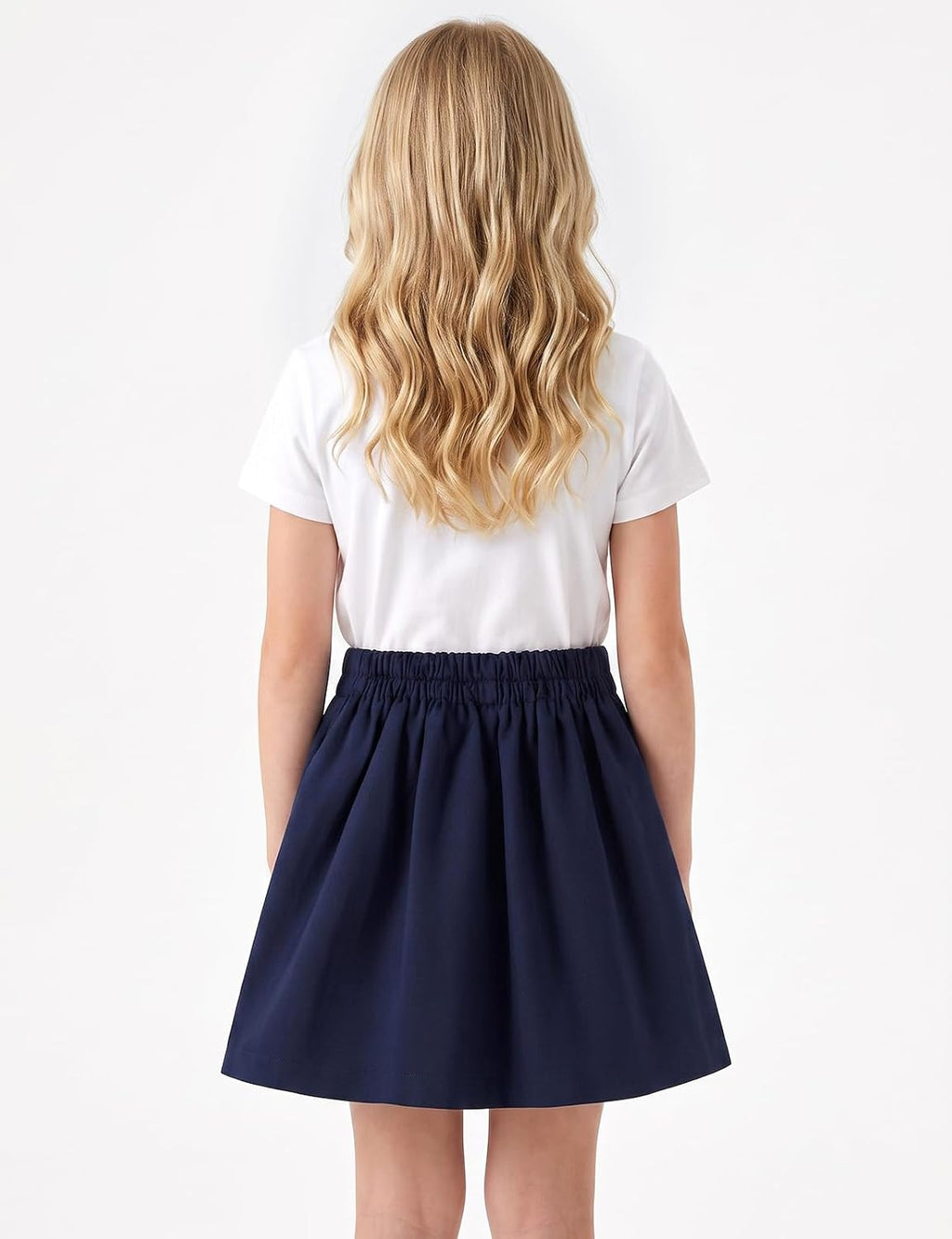 Girls Button Pleated Scooter Skirt School Uniform Skort (5-12 Years)