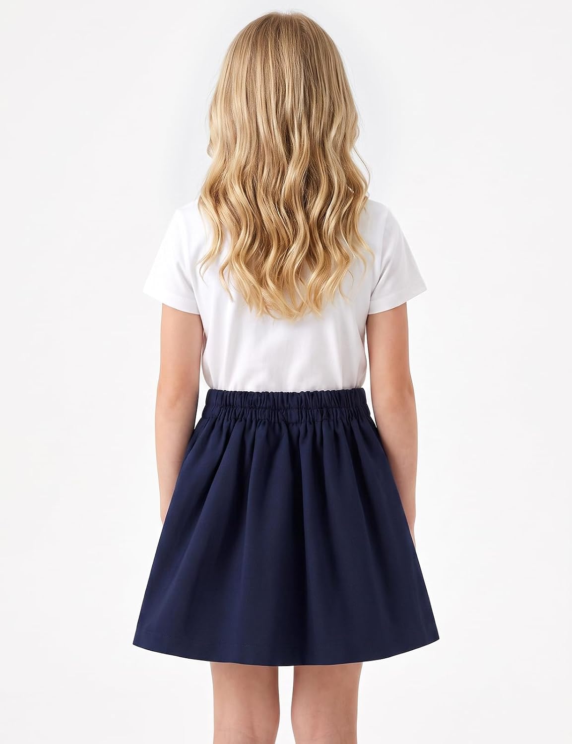 Girls Button Pleated Scooter Skirt School Uniform Skort (5-12 Years)
