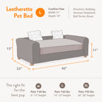 Premium Leatherette Pets Sofa, Espresso, Medium/Large