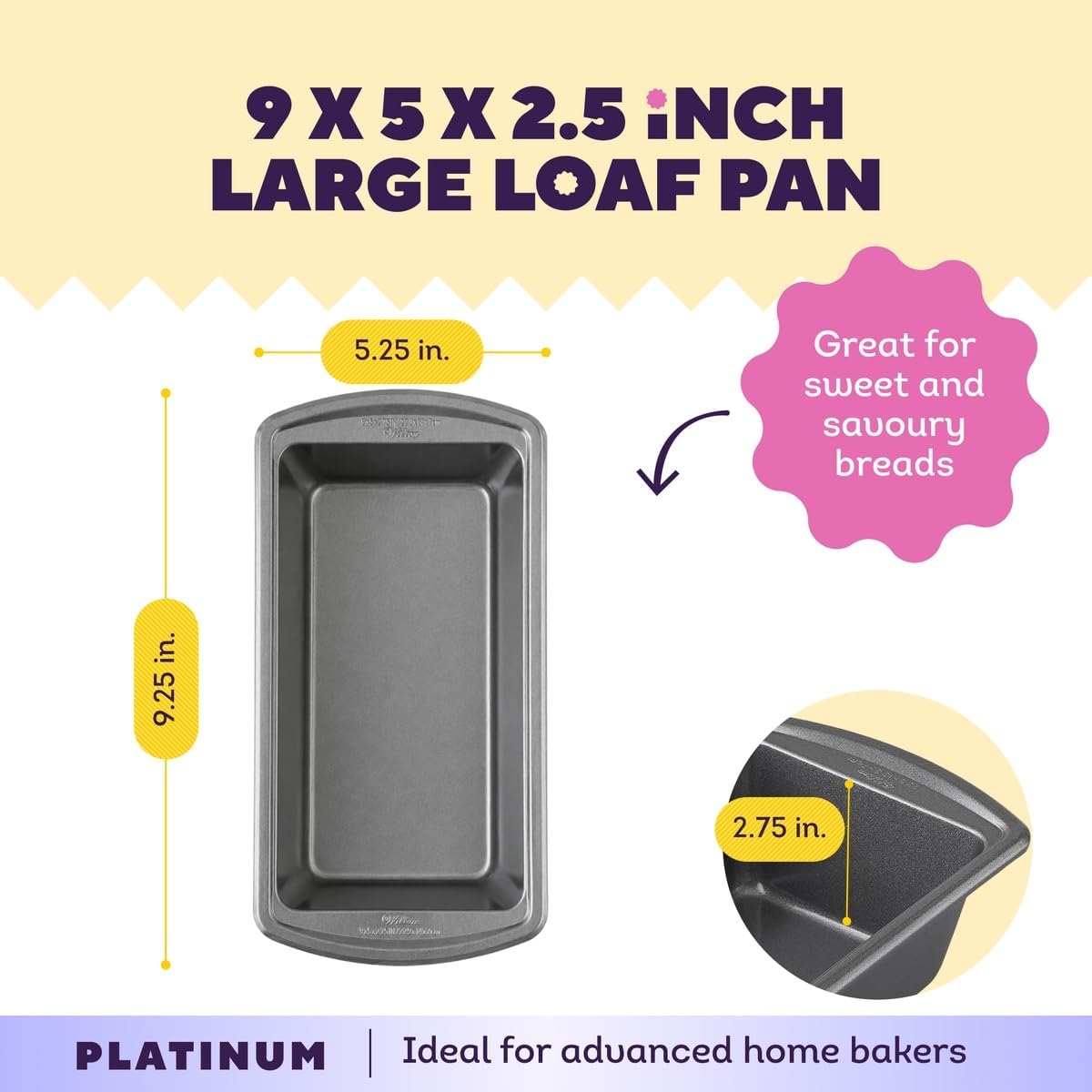 Platinum Non-Stick Loaf Pan, Made Without PFAS, 9 x 5 in