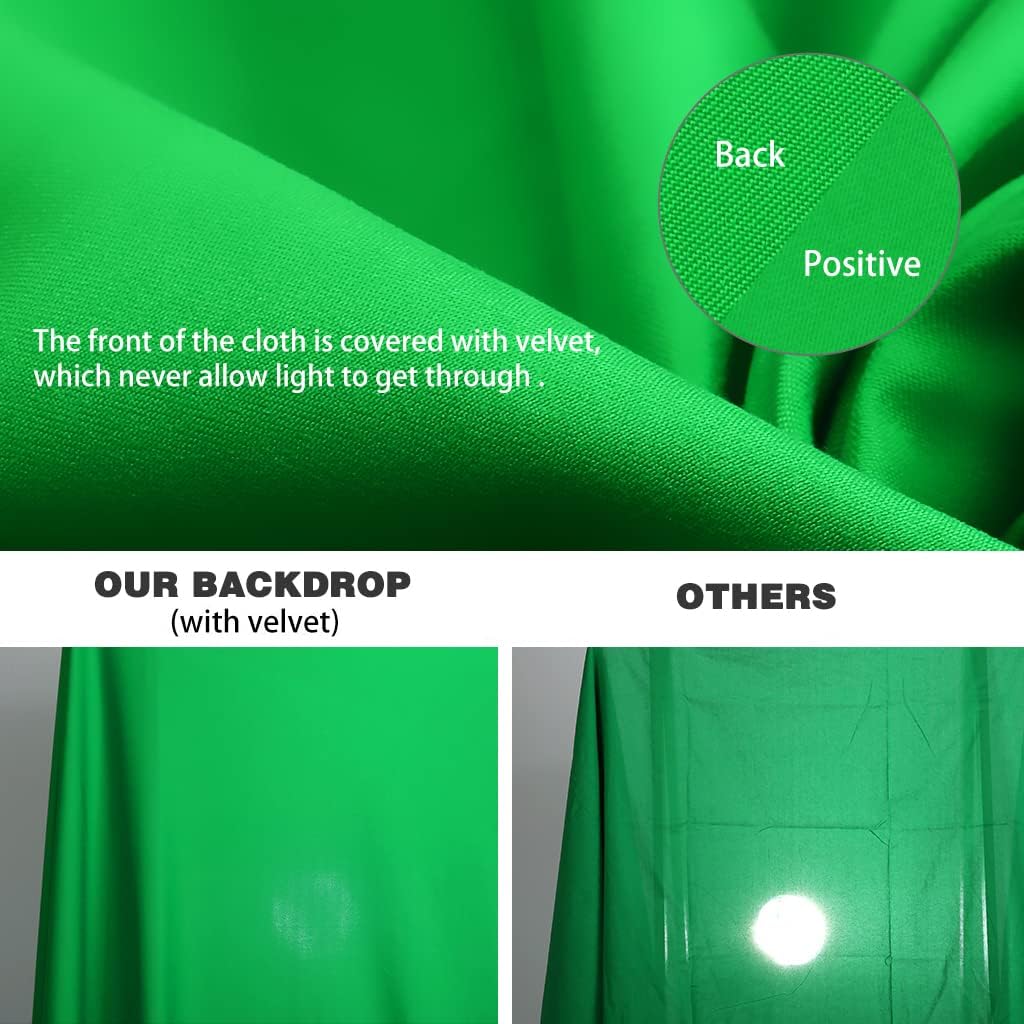 10X12ft Green Screen Backdrop for Photography, LCUIRC Chromakey Polyester Collapsible Greenscreen Background for