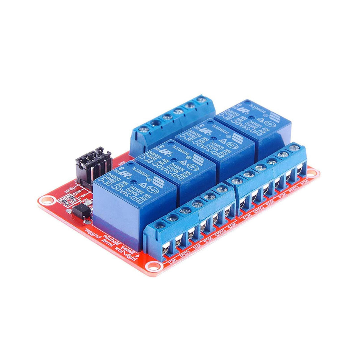 hiBCTR 4-Channel 24V Relay Module, Opto-Isolated, 10A
