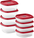 16-Piece BPA-Free Plastic Food Storage Set, Red Vented Lids - Microwave, Dishwasher Safe: Perfect for Meal Prep