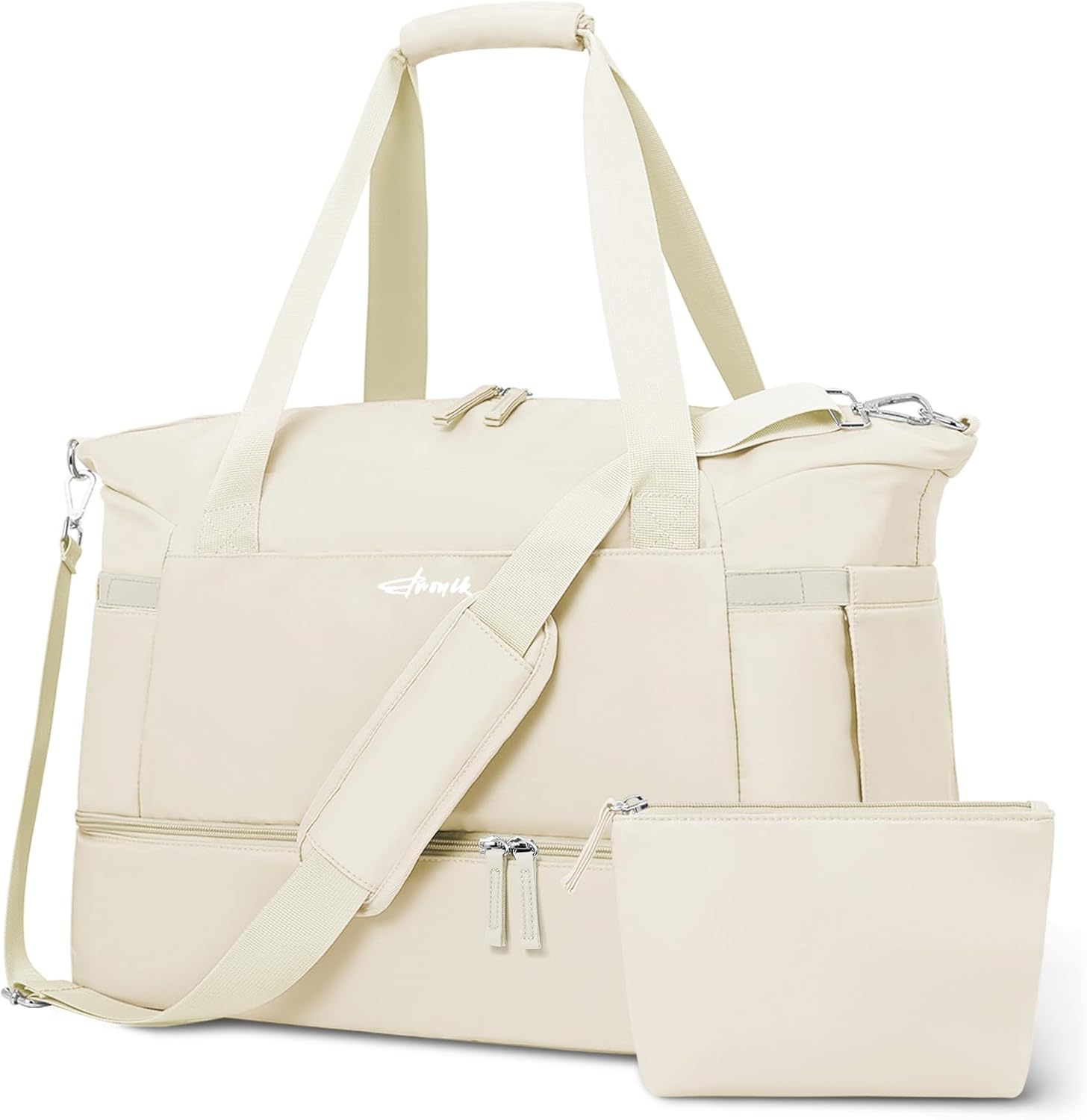 Gym Bag for Women, Personal Item Travel Bag with Shoes Compartment, Weekender Overnight Duffel Bag with Wet Pocket