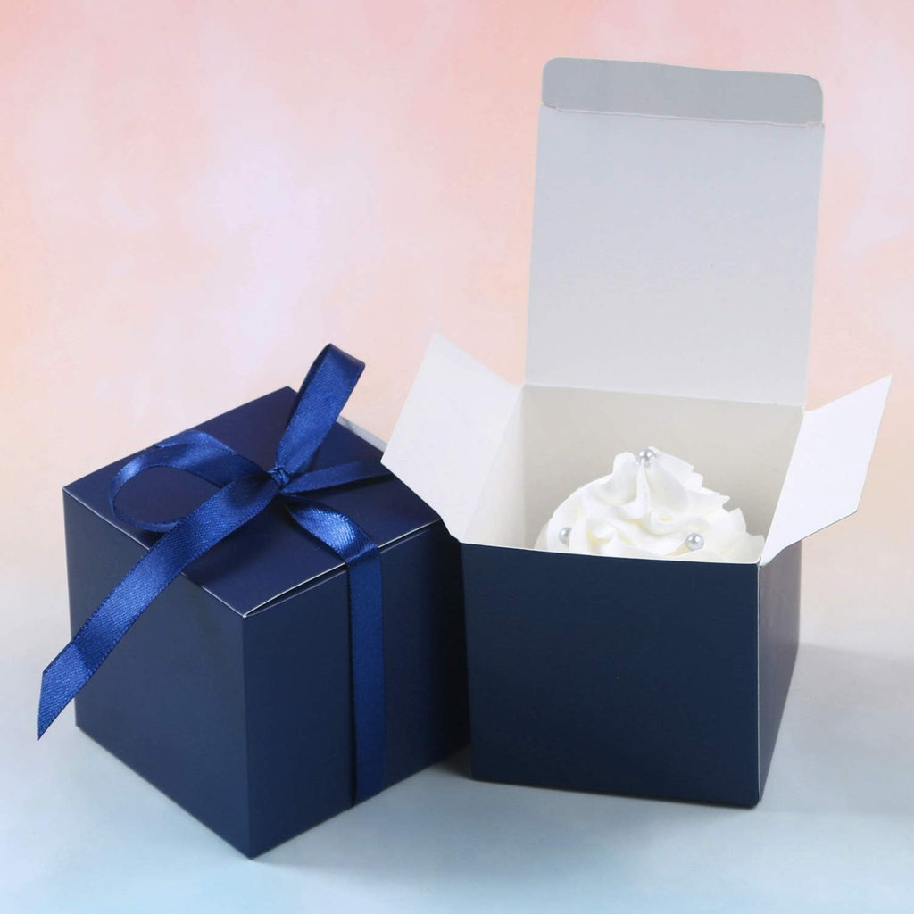 100pcs Small Gift Boxes, 2x2x2 in Paper Gift Boxes with Ribbons