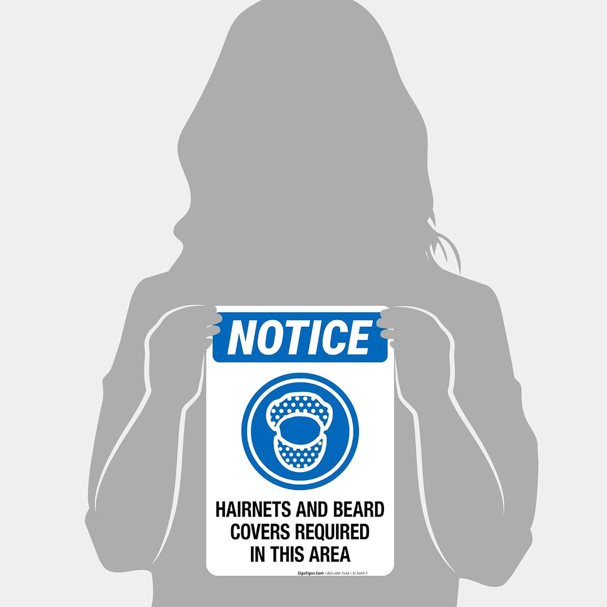 Hairnets and Beard Covers Required in This Area Sign, OSHA Sign
