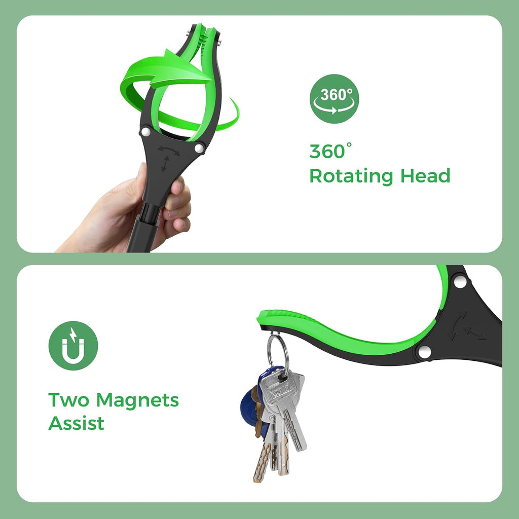 51" Heavy Duty Grabber Reacher Tool, Black & Green | For Seniors/Disabled/After Surgery Recovery, Extra Long