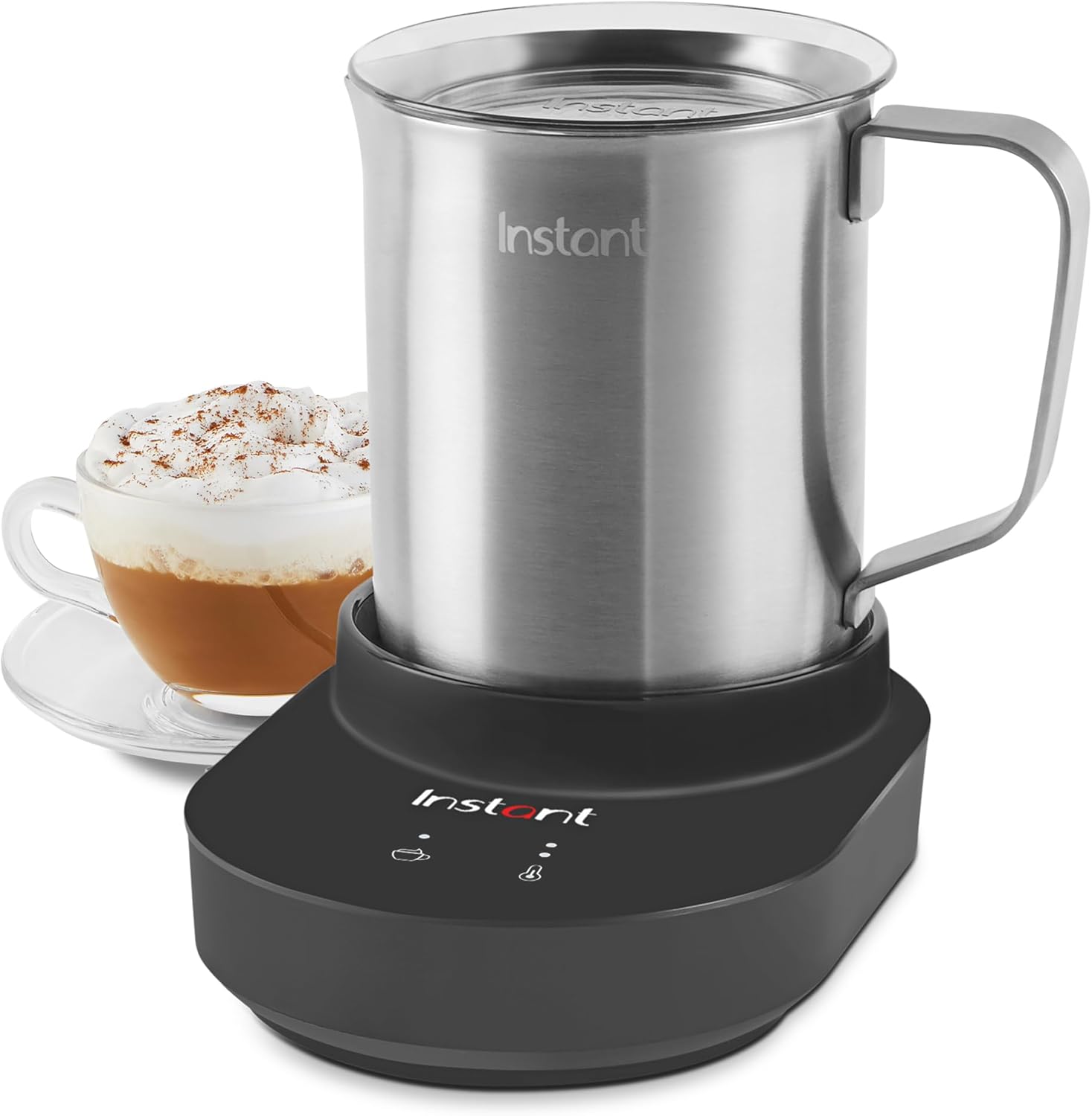Pot Instant MagicFroth 9-in-1 Electric Milk Steamer and Frother, 17oz Stainless Steel Pitcher, Hot and Cold Foam