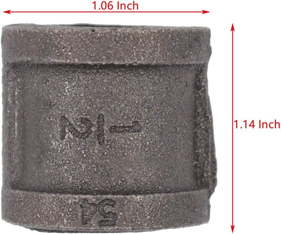 10 Pack Black Malleable Iron Cast Pipe Fitting 1/2" Inch Coupling