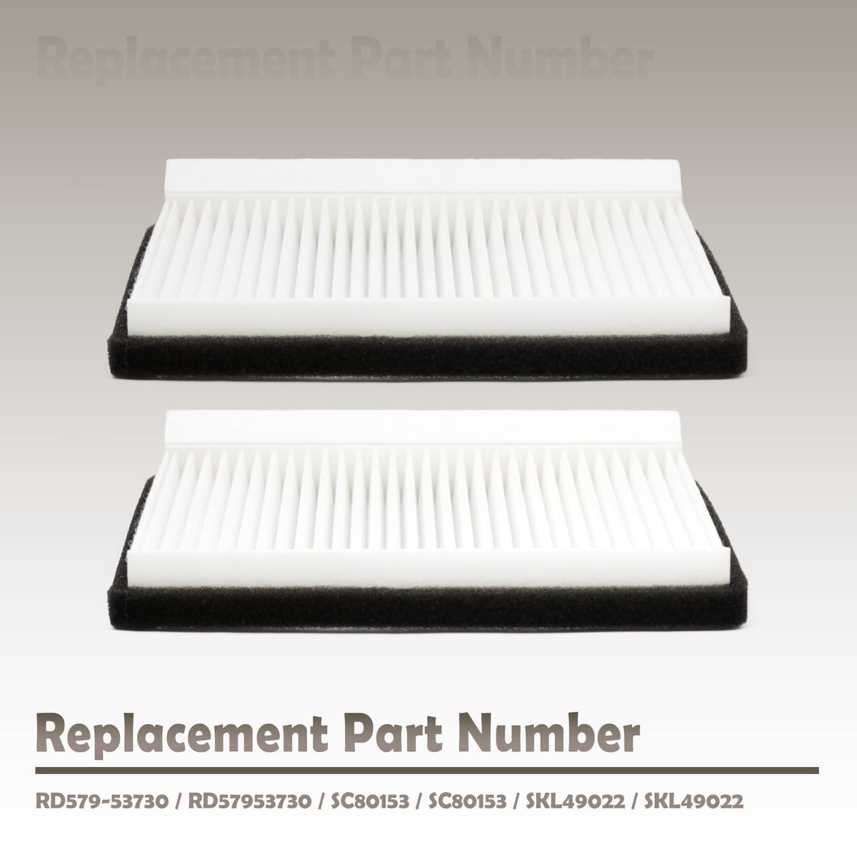 VAINELY RD579-53730 Cabin Filter 2-Pack Replacement for Kubota Excavator