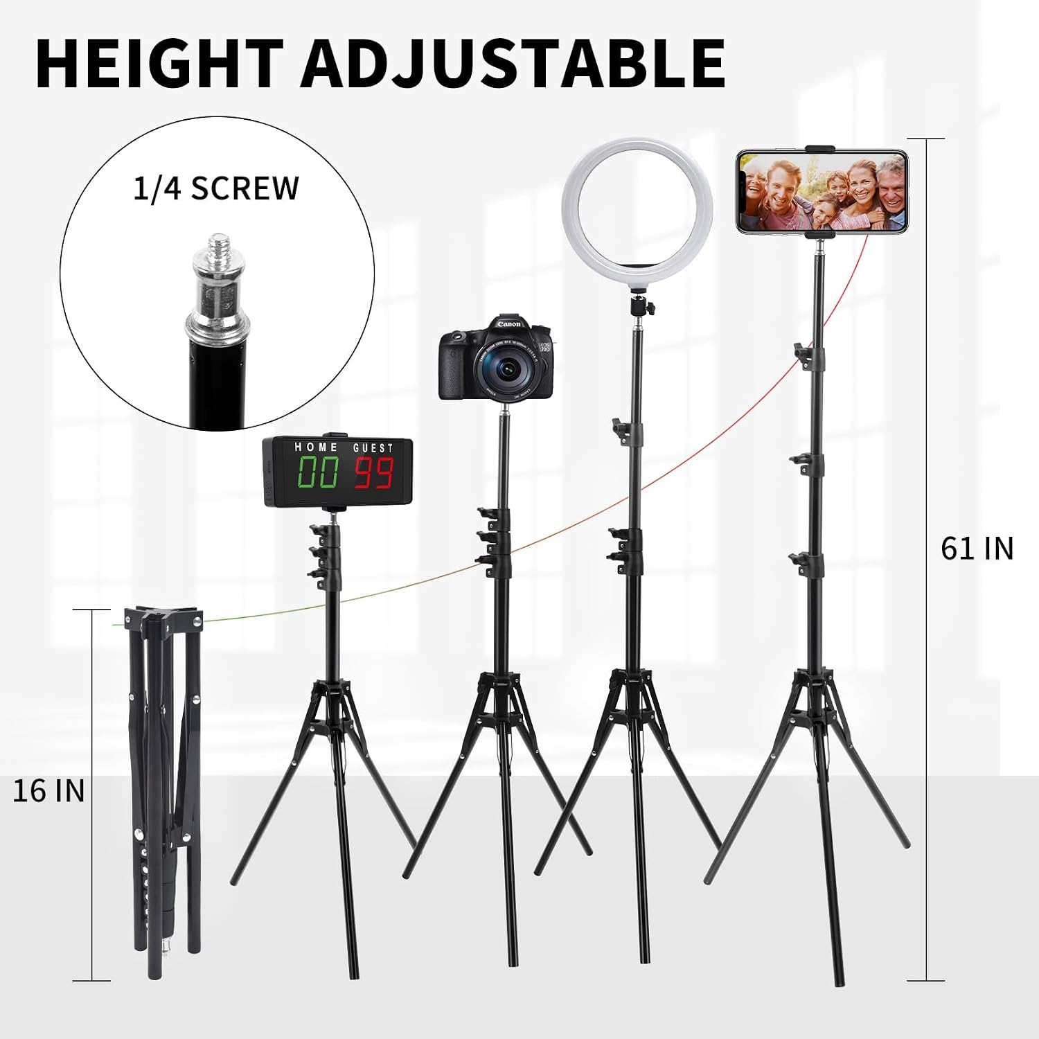 LED Electronic Scoreboard Digital Score Keeper with Remote & Tripod, Basketball Scoreboard with Shot Clock & Timer &