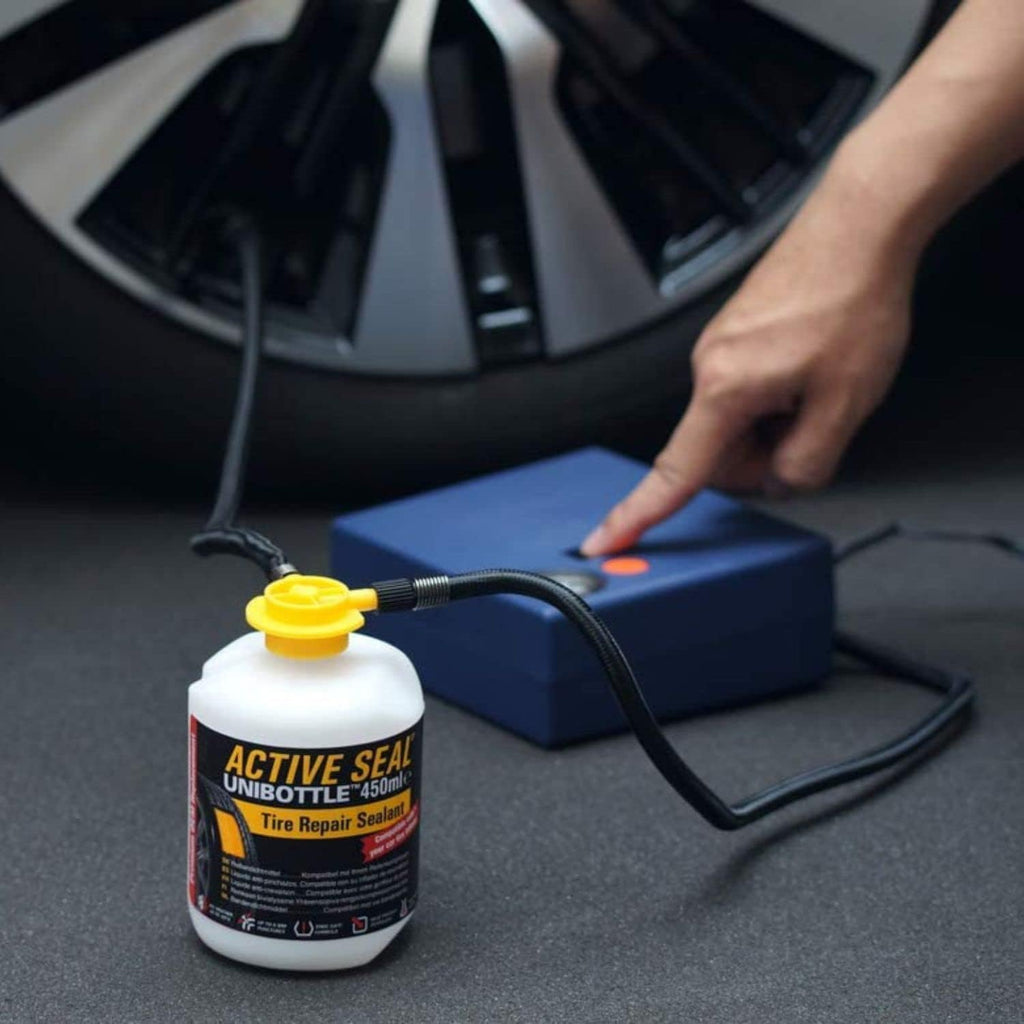 Tire Repair Sealant 450ml UNIBOTTLE - Tire Sealant for Car Tire Repair, Flat Tire Repair Kit Alternative, Works with