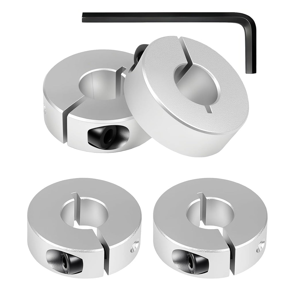Split Shaft Collar, 4Pcs 12mm Aluminum One Piece Shaft Locking Collars, 12mm Bore Diameter, 30mm OD, 10mm Thickness, with M4 Set Screws