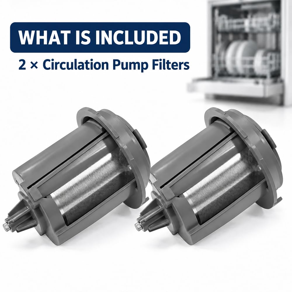 2 Pcs Dishwasher Circulation Pump Filter Replacement for KitchenAid KDTM604KBS1