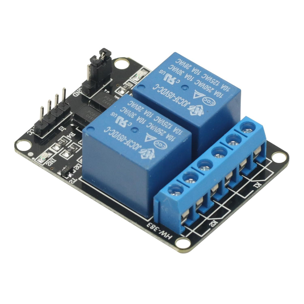 2Pcs 5V 2 Channel DC 5V Relay Module High and Low Level Trigger with Optocoupler Isolation Relay Module for Arduino Relay