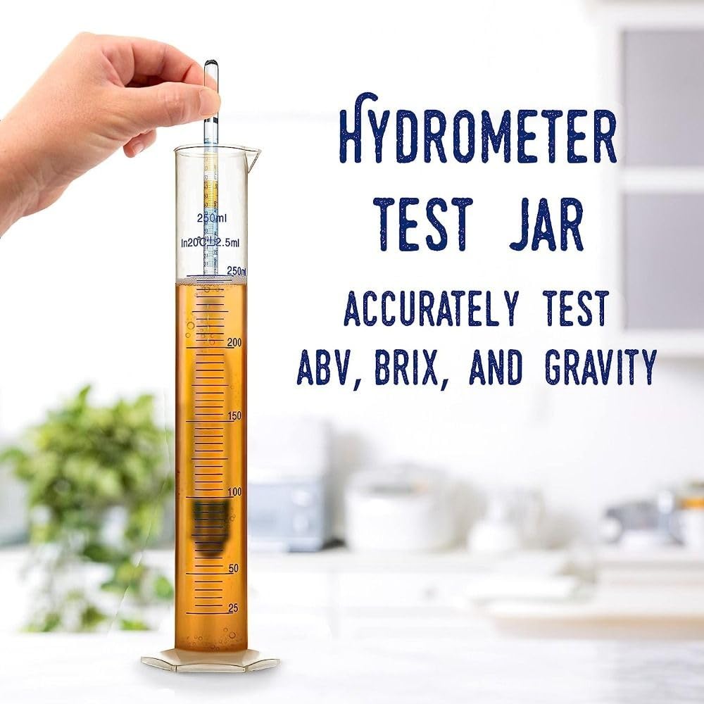 250 ML Hydrometer Test Jar, Measuring Cylinder,Test Homebrewed Beer, Wine, Mead, Cider,Easy to Use & Read