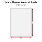 Newsprint Packing Paper Sheets, 24" x 36", White, 400-Pack